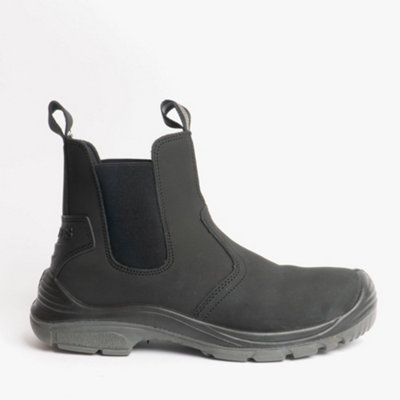 Grafters Grafters M371A Mens Coated Leather Safety Dealer Boots BlackUk-Size-10 Black from B&Q