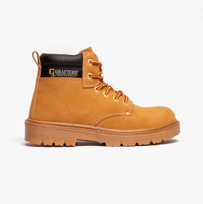 Grafters Grafters M958N Mens Leather Safety Boots HoneyUk-Size-5 Yellow from B&Q