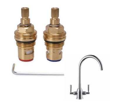 TapSparesUK Replacement Valves Cartridge Spares Franke Basel Pair from B&Q