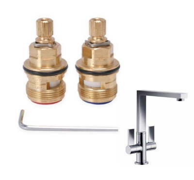 TapSparesUK Franke Bern Replacement Valves Cartridge Spares 3308R (3794R)Pair from B&Q