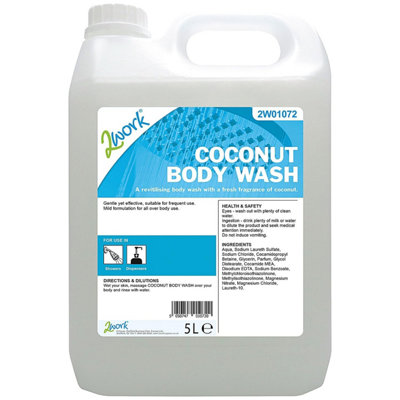 2Work Coconut Body Wash Mild Formula 5 Litre Bulk Bottle from B&Q