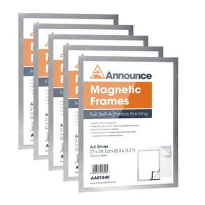 Advance Announce Magnetic Frame A4 Silver (Pack Of 5) Aa01841 from B&Q