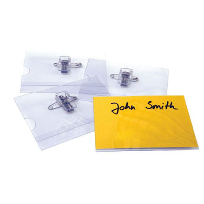 Pavo Announce 40 X 75 mm Combi Clip Name BadgePack Of 50 from B&Q