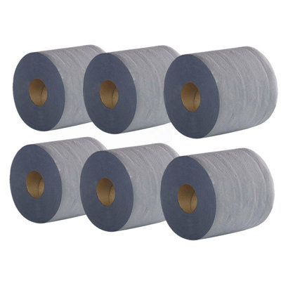2Work Centrefeed Roll 2-Ply 100M Blue (Pack Of 6) 2W03010 from B&Q