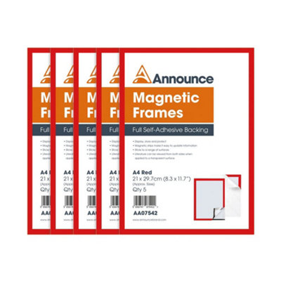Advance Announce Magnetic Frames A4 Red (Pack Of 5) Aa07542 from B&Q