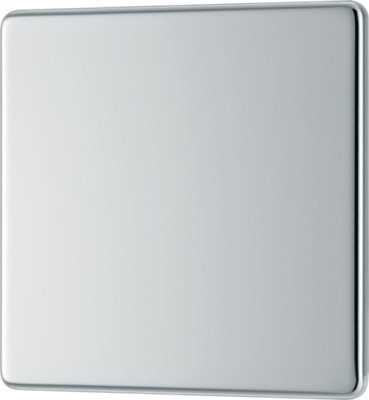 British General Bg Fpc94 Nexus Screwless Flat-Plate Single Blank Plate Polished Chrome