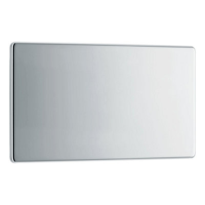 British General Bg Electrical Fpc95 Nexus Screwless Flat-Plate Double Blank Plate Polished Chrome 2G