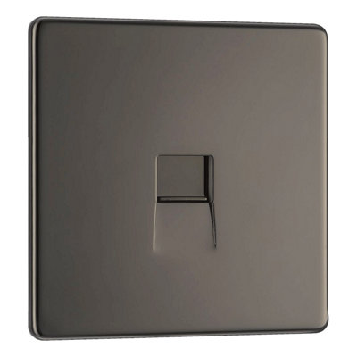 BG Electrical Bg Nexus Screwless Single Telephone Secondary Socket 1G Black NickelFbnbts1 from B&Q