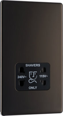 British General Bg Fbn20B Nexus Screwless Flat-Plate Shaver Socket Outlet Dual Voltage from B&Q