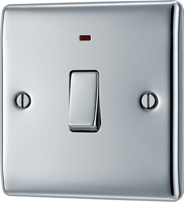 Bg 20A Rocker Raised Slim Control Switch With Led Indicator Gloss from B&Q