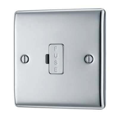 British General Bg Npc54 Nexus Metal Polished Chrome 13A Unswitched Fused Spur Unit from B&Q