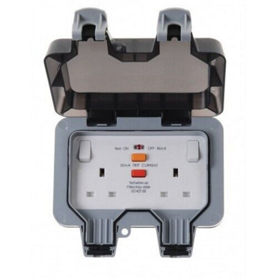 BG Nexus Storm Weatherproof 2 Gang 13 Amp Ip Rated Rcd Switched Socket Outlets (Latching) from B&Q