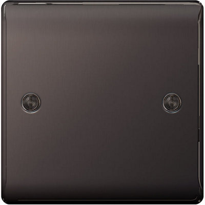 BG Nexus NBN94 Polished Black Nickel Single 1 Gang Blank Plate Cover Blanking - Image 3