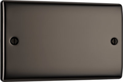 BG Nexus NBN95 Polished Black Nickel Double 2 Gang Blank Plate Cover Blanking - Image 3