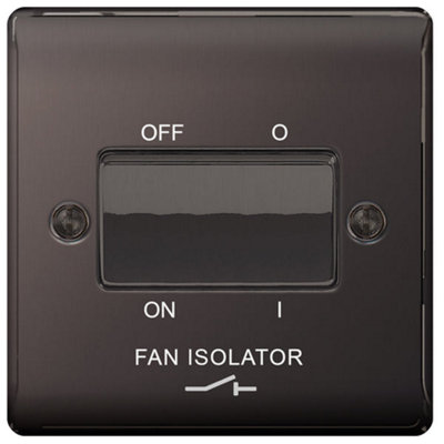 British General Bg Nbn15 Nexus Metal Black Nickel 1 Gang 10A 10Ax 3 Pole Fan Isolator Plate Switch from B&Q