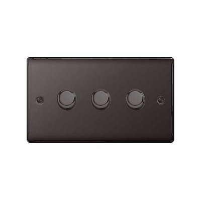 BG Electrical Bg Nexus Triple Intelligent Led Dimmer Switch 2-Way Black NickelNbn83 from B&Q