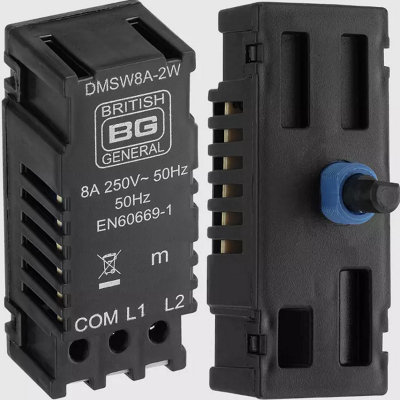 Bg Electrical Dummy Dimmer Module Push On/off Replacement Switch 8A 2 Way SwitchingDmsw8A/2W from B&Q