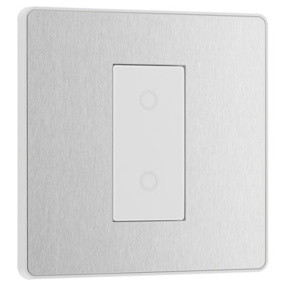 British General Bg Evolve Brushed Steel 200W Single Touch Dimmer Switch 2-Way Secondary from B&Q