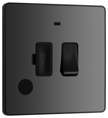 British General Bg Evolve Switched Fused Connection Unit With LedBlack Chrome from B&Q