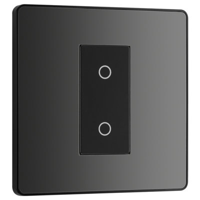 British General Bg Evolve Black Chrome 200W Single Touch Dimmer Switch 2-Way Master from B&Q