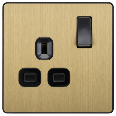 Products | British General Brass Effect Single 13A Gold Switched Socket ...