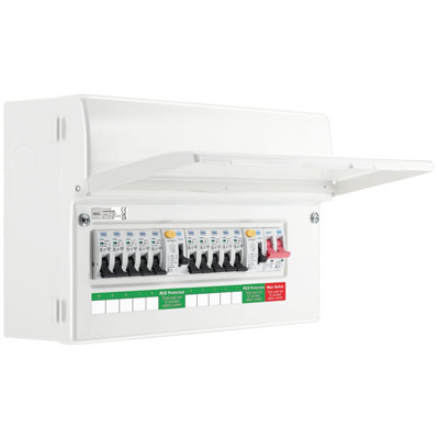 Bg 10-Way Dual Rcd Consumer Unit With 100A Mains Switch from B&Q
