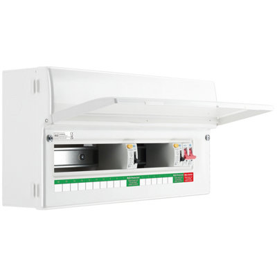 Bg 16-Way Dual Rcd Unpopulated Consumer Unit With 100A Mains Switch from B&Q