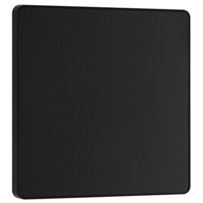 Bg Matt Black 1 Gang Single Screwless Blanking Plate from B&Q
