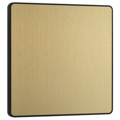 Bg Satin Brass 1 Gang Single Screwless Blanking Plate from B&Q