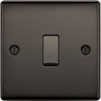 Bg Black Nickel 20A 2 Way 1 Gang Light Switch from B&Q