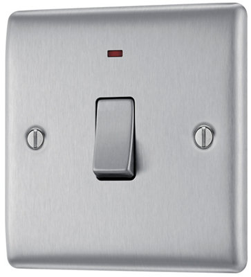 Bg 20A Rocker Raised Slim Control Switch With Led Indicator Matt from B&Q
