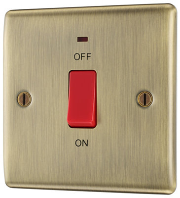 Bg 45A Rocker Raised Slim Control Switch Matt Brass Effect from B&Q
