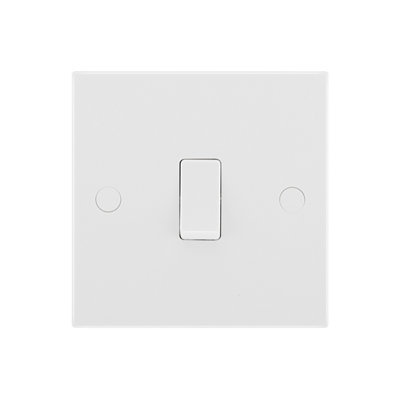 Bg White 20A 2 Way 1 Gang Light Switch from B&Q
