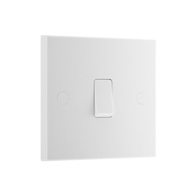 Bg 20A Single 2 Way Raised Square Screwed Intermediate Switch Gloss White from B&Q