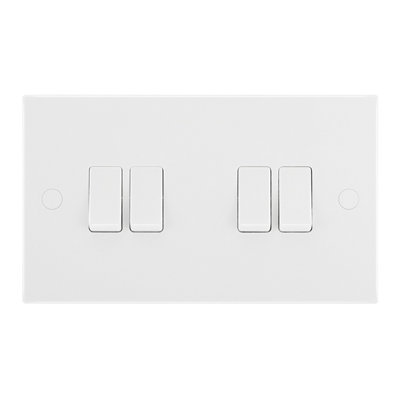 Bg White 20A 2 Way 4 Gang Light Switch from B&Q