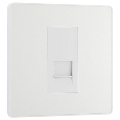 British General Bg Evolve Pearlescent White Single Secondary Telephone Socket from B&Q