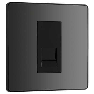 British General Bg Evolve Black Chrome Single Master Telephone Socket from B&Q