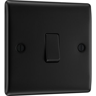 BG Electrical Bg Nexus Metal 20A Single Intermediate Light SwitchMatt Black from B&Q