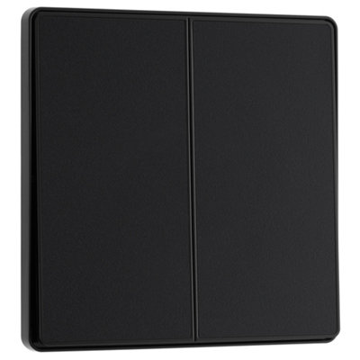 Bg 20A 2 Way 2 Gang Light Switch Screwless Matt Black from B&Q