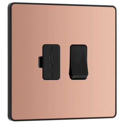Bg 13A 1 Gang 2 Way Raised Slim Profile Switched Fused Connection Unit Gloss Copper Effect from B&Q