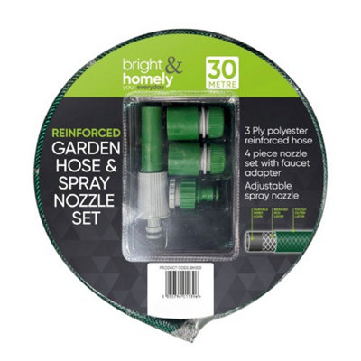 Reinforced Garden Hose Pipe And Spray Nozzle Set from B&Q