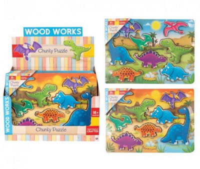 Single Wood Works Dino Chunky Puzzle from B&Q