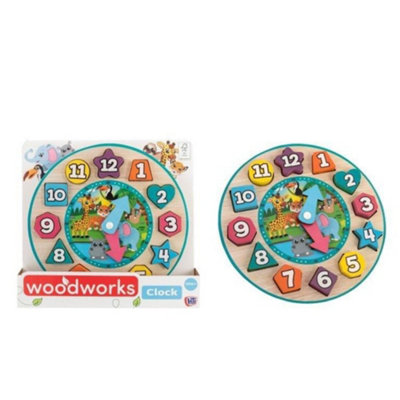 Wooden Learning ClockPerfect Toy For Early Development. from B&Q