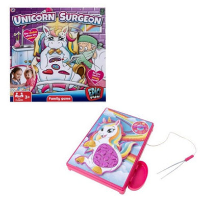 Unicorn Surgeon GameOperating TableBody PartsTweezersSpinner & Container To Store The Body Parts from B&Q