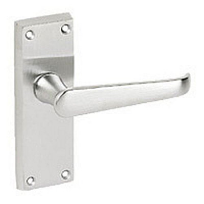 B&Q -  11 Pairs Victorian Straight Lever Latch Internal Handle Satin Brushed Chrome Finish 120mm X 40mm