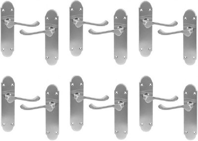 6 Pair Door Lever Latch Epsom Style Victorian Shaped Premium Handle Satin Chrome - Image 4