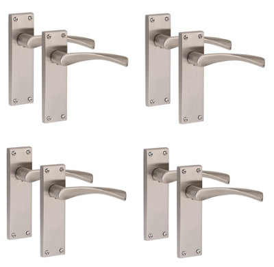 4 Pairs Victorian Astrid Scroll Internal Door Handle Satin Nickel Finish 150 X 40mmGolden Grace