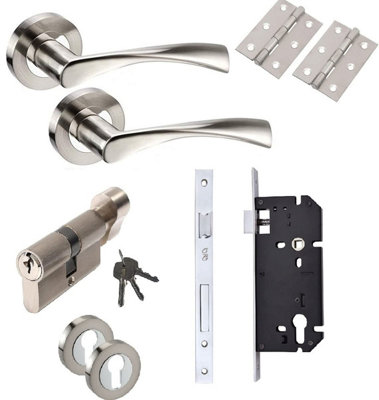 Golden Grace Astrid Dual Chrome Euro Thumbturn Lock Pack from B&Q
