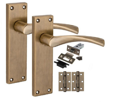 Golden Grace 1 Pair Victorian Design Astrid Internal Pack Antique Brass150mm X 40mm from B&Q