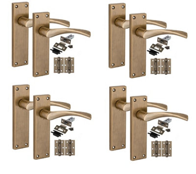 Golden Grace 4 Pairs Victorian Design Astrid Internal Pack Antique Brass150mm X 40mm from B&Q